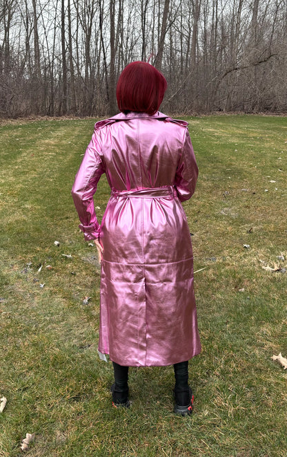 Tisha Metallic Trench w/belt