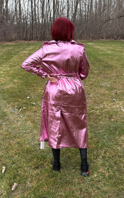 Tisha Metallic Trench w/belt